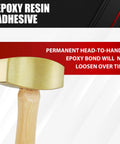 Solid Brass Non-Sparking Hammer With Hickory Handle Two-Pound Non-Marring Tool For Delicate Metalwork And Auto Jobs