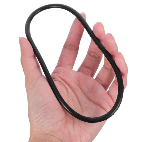 2Pcs Rock Solid Rubber Drive Belt Replacement For 770 Model Continuous Sealing Machine shown in hand for scale.