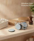 No-Slip PTFE Furniture Sliders With Adhesive Backing, 0.63 Inch Round Glide Pads on shelf for hardwood floors