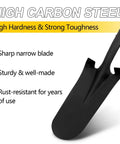 Heavy Duty Digging Shovel With Fiberglass Handle 58 Inch Length For Quick Dirt Penetration High Carbon Steel Blade Built For Hardcore Digging