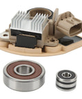 Heavy Duty Alternator Rebuild Kit With Aluminum Alloy Voltage Regulator And Replacement Brushes For Nissan Murano Quest Altima Maxima showing voltage regulator and bearings.