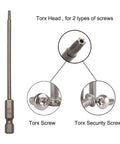 Kickass 11 Piece Security Torx Bit Set Hardened S2 Steel showing T6 to T40 Torx head for standard and security screws.