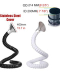3 Foot Flexible Smoke Extractor Hose With Integrated Hood Cuts Shop Smoke Fast For Welding Or Soldering in black and white with stainless steel cover.