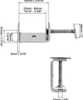 QWORK 304 stainless steel tiger C-clamps, 2-pack, heavy-duty hand-twist clamps, front and side views.