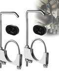 Two Point Five Inch Exhaust Hangers And Muffler Hangers Two Pack, 304 Stainless Steel with black dampers and installed view