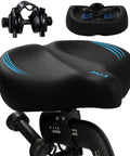 Ultra Wide Oversized Bike Seat Cushion With Comfy Memory Foam For Men And Women Waterproof Universal Saddle Upgrade For Road Mountain City Bikes Ride All Day Pain Free, black with rail mount
