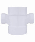 4 x 4 x 2 x 2 DWV Sanitary Tee Reducer Double Tee White PVC Drain Waste Vent Fitting, Lightweight And Easy To Install, Not For Pressure Use, Made In USA, 1 Unit Piece