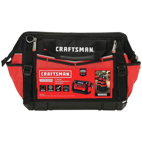 Front view of VersaStack Zippered Tool Bag With 31 Pocket Organizer Built For Heavy Duty Hauling Durable 1680 Denier Fabric