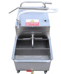 Heavy Duty Mobile Fryer Oil Filter Machine 55L Commercial Kitchen Frying System 550W with stainless steel body and quick drain feature.
