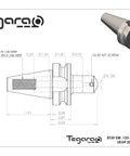 Badass Bt30 End Mill Tool Holder With 1/8 Inch Bore And 2.0 Inch Projection detailed engineering drawing and dimensions.