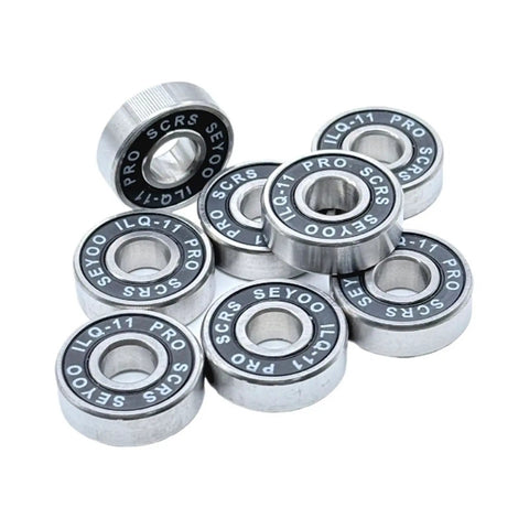 8 Piece Set 608RS ABEC-11 Shielded Bearings For Skateboard And Scooter, 2RS Waterproof Rustproof Coated Miniature Roller Bearings Kit For Street-Ready, Ultra Smooth Rides And Heavy Load Performance.