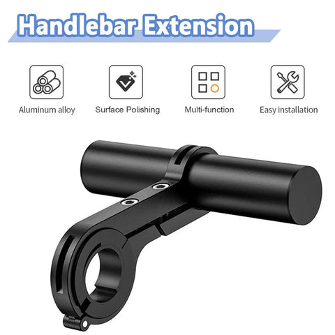 Heavy Duty Aluminum Bike Handlebar Extender Mount For GPS Speedometer And LED Light with grippy clamp and extension bar