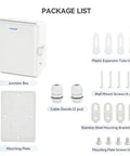 Outdoor IP67 Weatherproof Junction Box With Hinged Gray Cover And Stainless Steel Latch, including mounting accessories