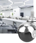 Heavy Duty Universal Ball Bearing Swivel Furniture Casters With 1.5 Inch Screw Stem and Tough PVC Roller Wheels in an office environment.