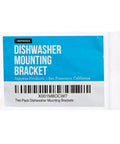 Package label of Undercounter Dishwasher Bracket Replacement Kit with barcode and product details.
