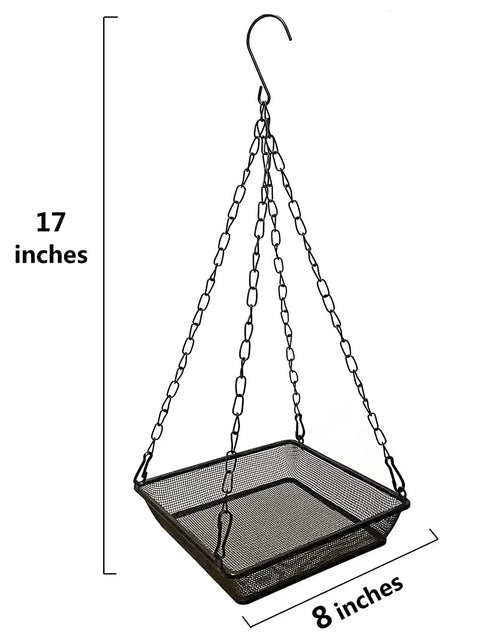 Hanging Bird Feeder Tray With Metal Mesh Platform For Outdoor Bird Feeding In The Backyard, Durable Rust Free Design
