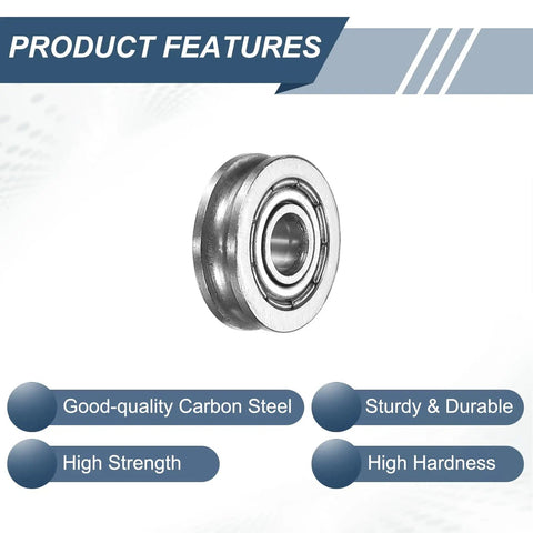 12 Pack Small U Groove Pulley Bearings 4x13x4mm For Rail Track Linear Motion Systems featuring carbon steel material.