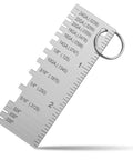 ZeeDix portable metal sheet thickness gauge, stainless steel plated ruler with key ring