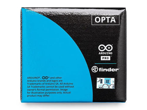 Packaging for Opta WiFi Industrial IoT Controller with Modbus, Digital I O, Analog Inputs, and Cloud Ready Remote Monitoring