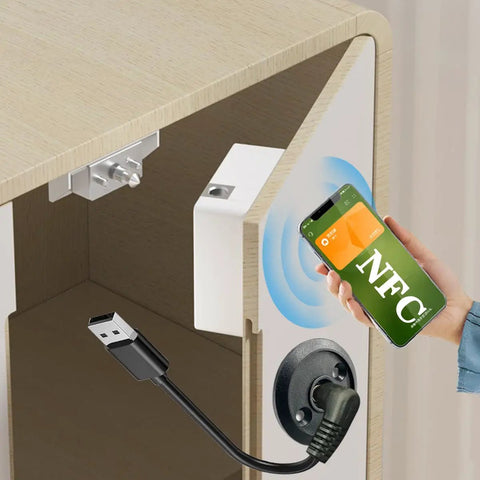Slick Electronic Cabinet Lock With Rfid Nfc Sensor And Stealthy Hidden Design Usb Powered Quick Setup For Solid Drawers Smooth Operation And Dead Serious Security