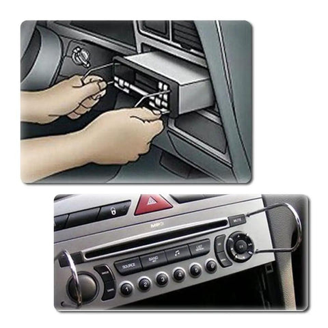Using Heavy Duty 4 Piece Car Radio Pry Tool Set With 2 U Shaped And 2 V Shaped Stainless Steel Tools for radio disassembly