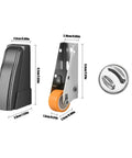 Heavy Duty Sliding Gate Roller Wheel Sagging Door Support Bearing for Silky Smooth Roll No Drag with orange rubber tread.