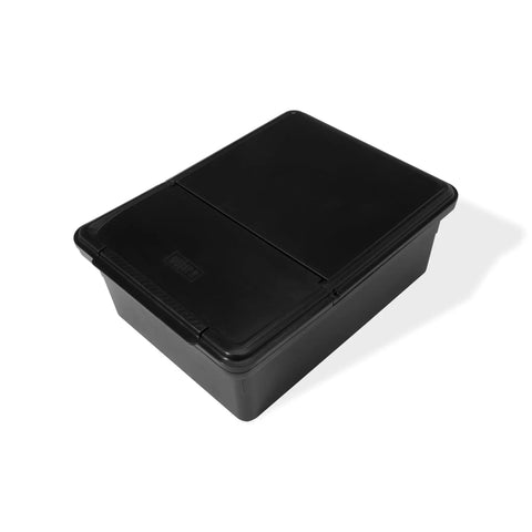 Black Weather Resistant Outdoor Storage Bin For Grill Tools And Gear With Hinged Lid Grab And Go Drop In Fit For Grill Side Tables