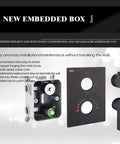 Heavy Duty Black Shower System With 12X8 Inch Rainfall Head Wall Mounted Tub And Shower Trim Kit Featuring 3 Mode Handheld Sprayer Rust Resistant Brass Build For Bathrooms showing new embedded box installation features.