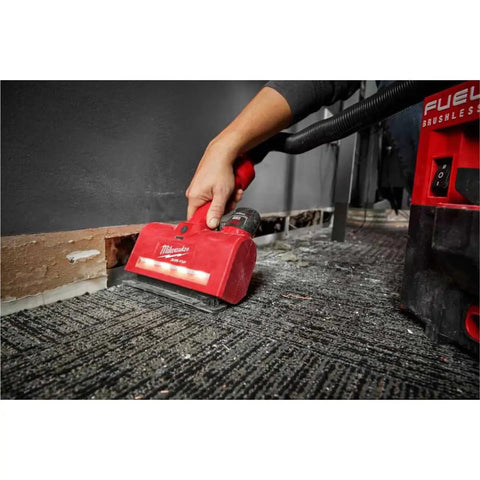M12 Air Tip Utility Nozzle Gonna Handle Any Mess Without Raising Hell Silver Hand Vac Attachment in action cleaning dust on carpet.