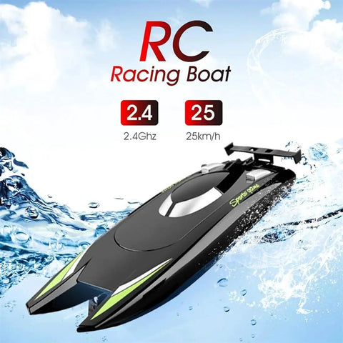 Crazy Fast RC Racing Boat For Adults With Dual Motors Two Point Four GHz Remote Control Waterproof Hull 32cm in water