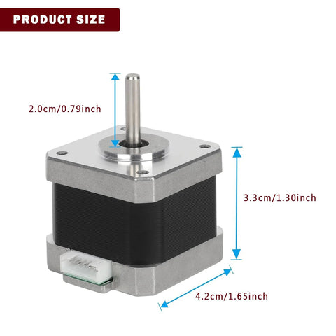 NEMA17 stepper motors kit showing detailed dimensions for precision fitting in projects.