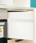 Open drawer with Two Pack 180mm Side Mount Drawer Slides White Cabinet Glides With Rail Guide For Dresser Replacement