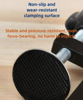 Close-up of Pro Grade Woodworking C Clamps With 4 And 6 Inch Wide Range Extended Throat Depth Aluminum Table Clamp showing non-slip surface.