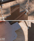 Close-up of Two Pack AR500 Steel Silhouette Targets For Precision Target Shooting showing 0.5 inch mounting holes and steel thickness.
