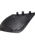 Solid Front Bumper Tow Hook Cover for Tesla Model X and Model S 2016 to 2021, unpainted black plastic, rear view showing mounting clips.