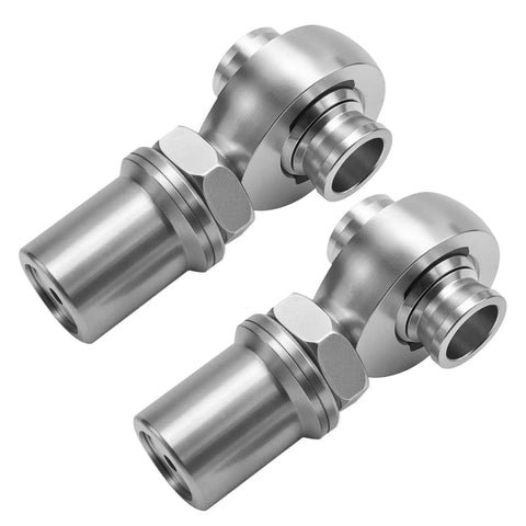Beefy Heavy Duty Seven Eighths Inch UNC Fourteen Thread Heim Joint Rod End Kit For Steering And Suspension Fits One Point Five Inch Tubing Includes Spacers And Lock Nuts Steel Construction Delivers Reliable Long Term Performance, two steel rod ends