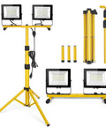 Super Bright 21000 Lumen LED Work Lights On Stand With Two Heads Portable Tripod Work Light For Outdoor And Indoor