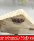 Anti Slip Cutting Board Stabilizer Pads With Self Adhesive Rubber Feet attached to chopping block corner