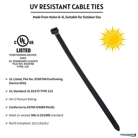 Pro Grade 14 Inch Black Zip Ties Pack 100 Count, 50 Lb Tensile Nylon Cable Ties, Self Locking, UV Resistant, Indoor Outdoor Use, DIY Ready, Easy Wire Organization, Garden Gear, Durable And Weatherproof