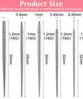 Six Piece Piercing Kit With Ball Grabber Tool And 16G 18G Stainless Steel Tapers Flat Back Insertion Tools Size Chart