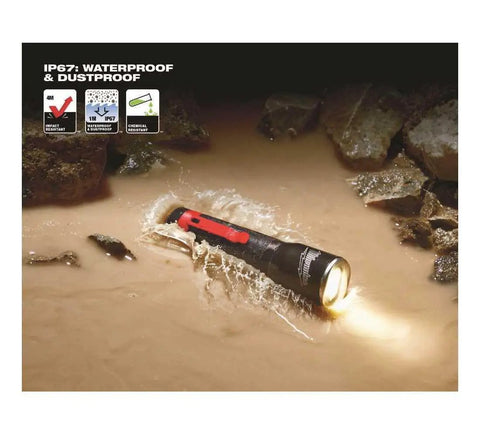 Adjustable Focus 325 Lumen Flashlight With 18 Hour Battery Life And Rugged Aluminum Build For Work And Outdoors Pro Grade in water