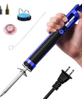 All In One Desoldering Iron And Solder Sucker Tool For PCB Repair with nozzles, wick, and cleaning pin