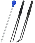 Axolotl Aquarium Feeding Kit With Coral Feeder Tube And Straight And Curved Tweezers, Stainless Steel Tools For Easy Feeding And No-Fuss Tank Cleanup, 3 Piece Set, shown with tube and tweezers