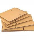 Stack of 10 Pack Corrugated Kraft Paper Mailing Boxes 12x12x12 Cm One Size, Sturdy Lightweight Shipping Cartons for moving, gifts and more.