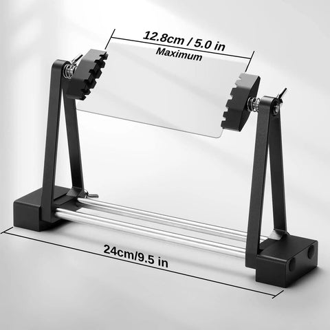 Magnetic Adjustable Circuit Board Holder With 360 Degrees Rotating Clamps in black, ESD Safe, for PCBs up to 150mm wide.