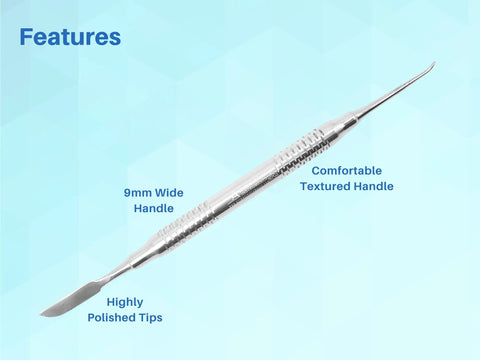 Lecron Wax Carvers 6.5 Inch Set Of 3 Double Ended Dental Lab Tools For Wax Sculpting And Carving, Pro Grade Precision Restorative Dentistry Instruments In Surgical Grade Stainless Steel, Built For Boss Level Contouring And Modeling. 9mm handle, polished tips