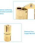 Close-up of Hidden Brass Barrel Hinges Set 12mm 12 Piece Concealed Cabinet Hardware with 180 Degree Opening, showing premium copper material.