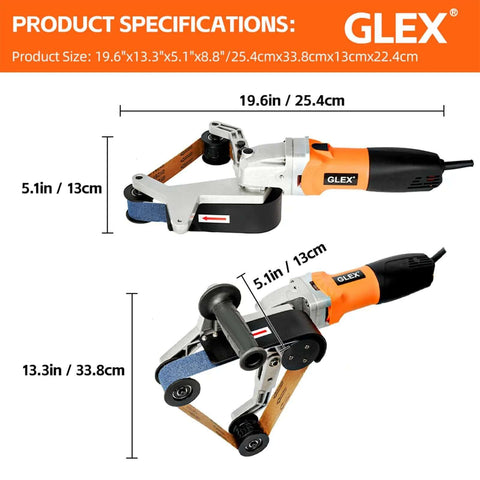 Beast Mode Pipe Polisher And Belt Sander For Stainless Steel Round Tubes with 110V 800W Motor and 40x760 mm belt specifications.