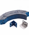 Heavy Duty Stainless Steel L Brackets 100Pcs Right Angle Corner Bracket For Furniture Reinforcement And Woodworking Joints showcasing brackets stacked and a pair of connectors.