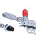 Heavy Duty Toggle Clamp Fixture Rock Solid Welding Workbench Grip 230 Kilogram Clamping Force with red handle and metal hardware.